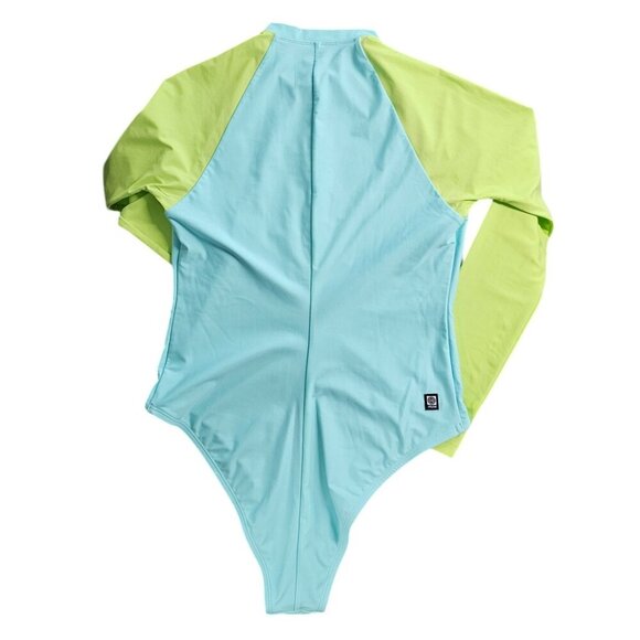 Jolyn Paloma Long Sleeve Zip Up Surf Suit Size Large One Piece Color Block - Picture 2 of 7